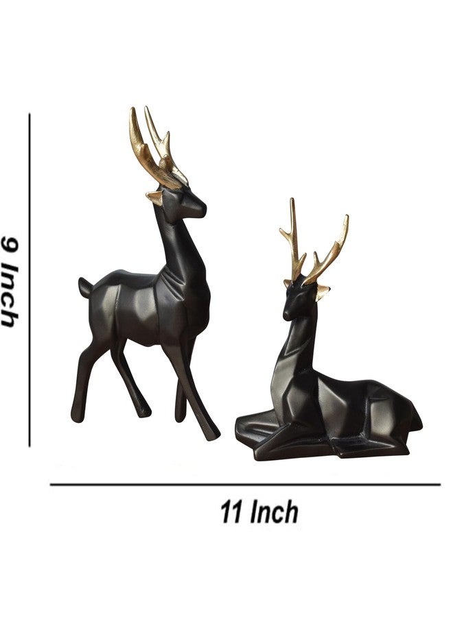 AABCO Polyresin Statue Deer Set, Black, for Home & Office Decor, Gifting Showpiece - Image 3